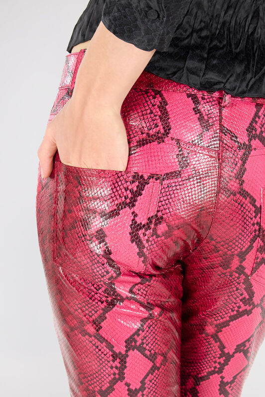 RC Shiny Python-Print Pants Fuchsia UKP204-PN053
