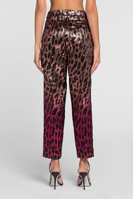 RC Animal-print lamé cropped trousers RC Animal-print lamé cropped trousers PINK/FUXIA QKT206-FY069