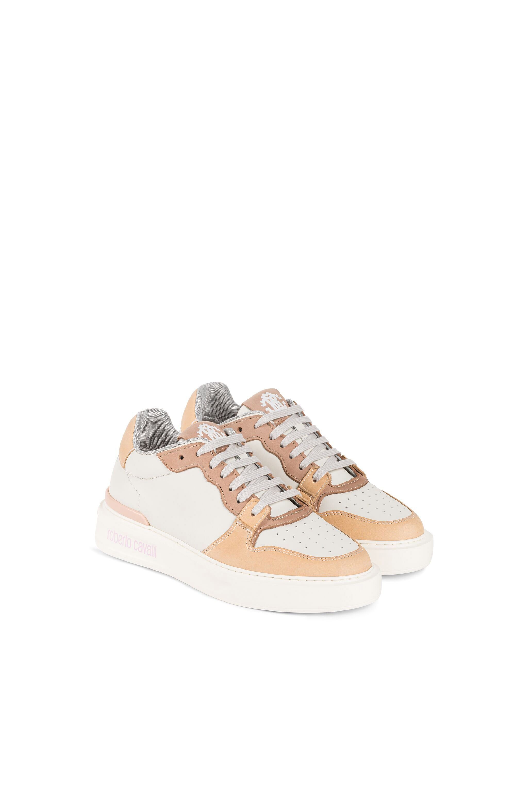 RC RC Monogram-Print Sneakers White/Nude pink KOS00C-PNO01