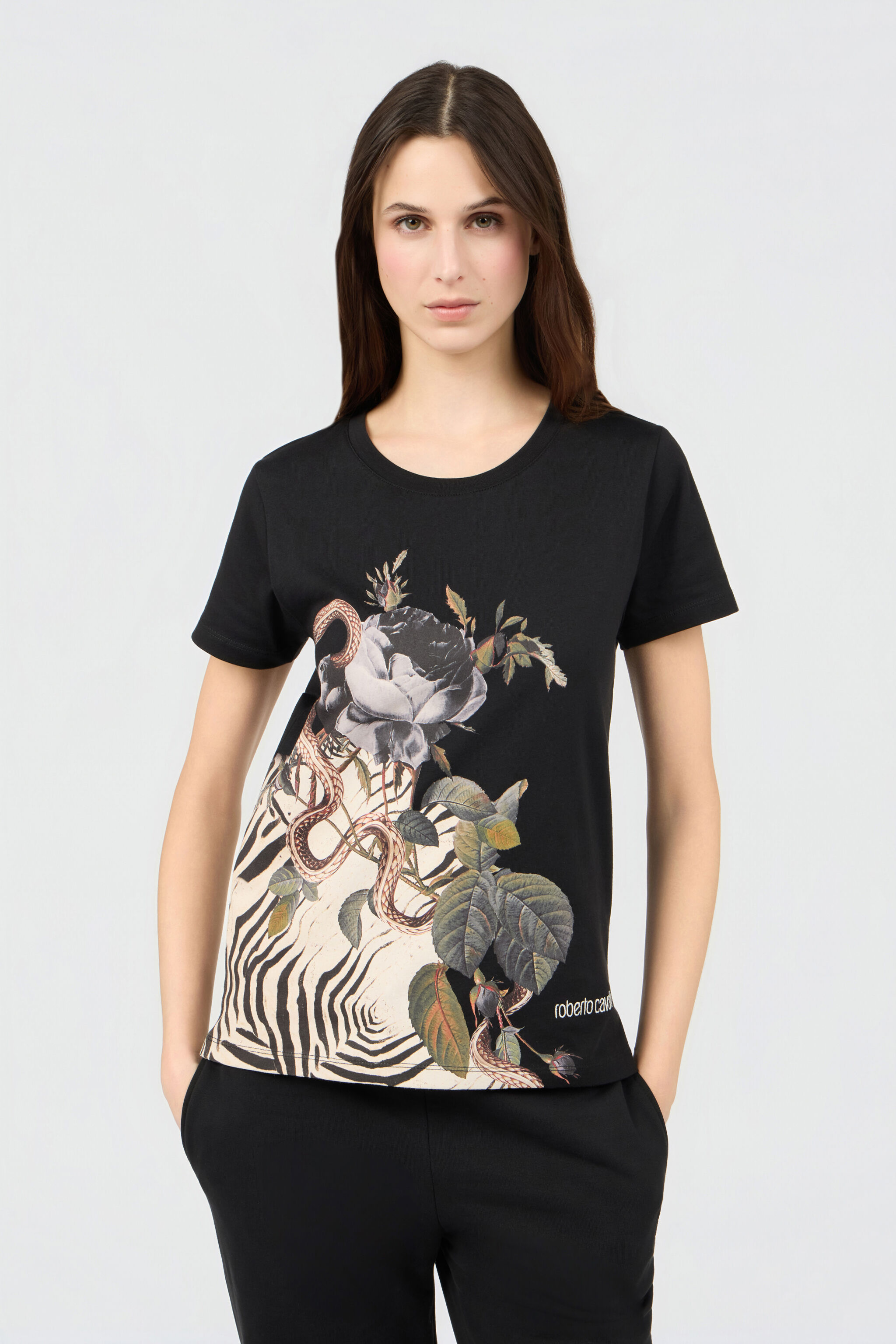 RC T-Shirt Mit Jewellery Foulard-Print BLACK SOT60J-JD003