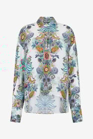 JC Tropical Garden Print Shirt TURCHESE CHIRO WFT257-WF655