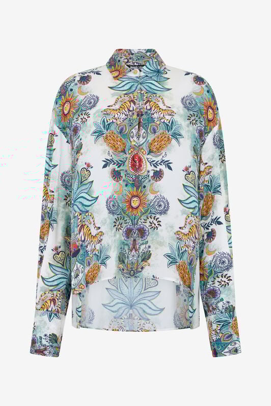 JC Tropical Garden Print Shirt TURCHESE CHIRO WFT257-WF655