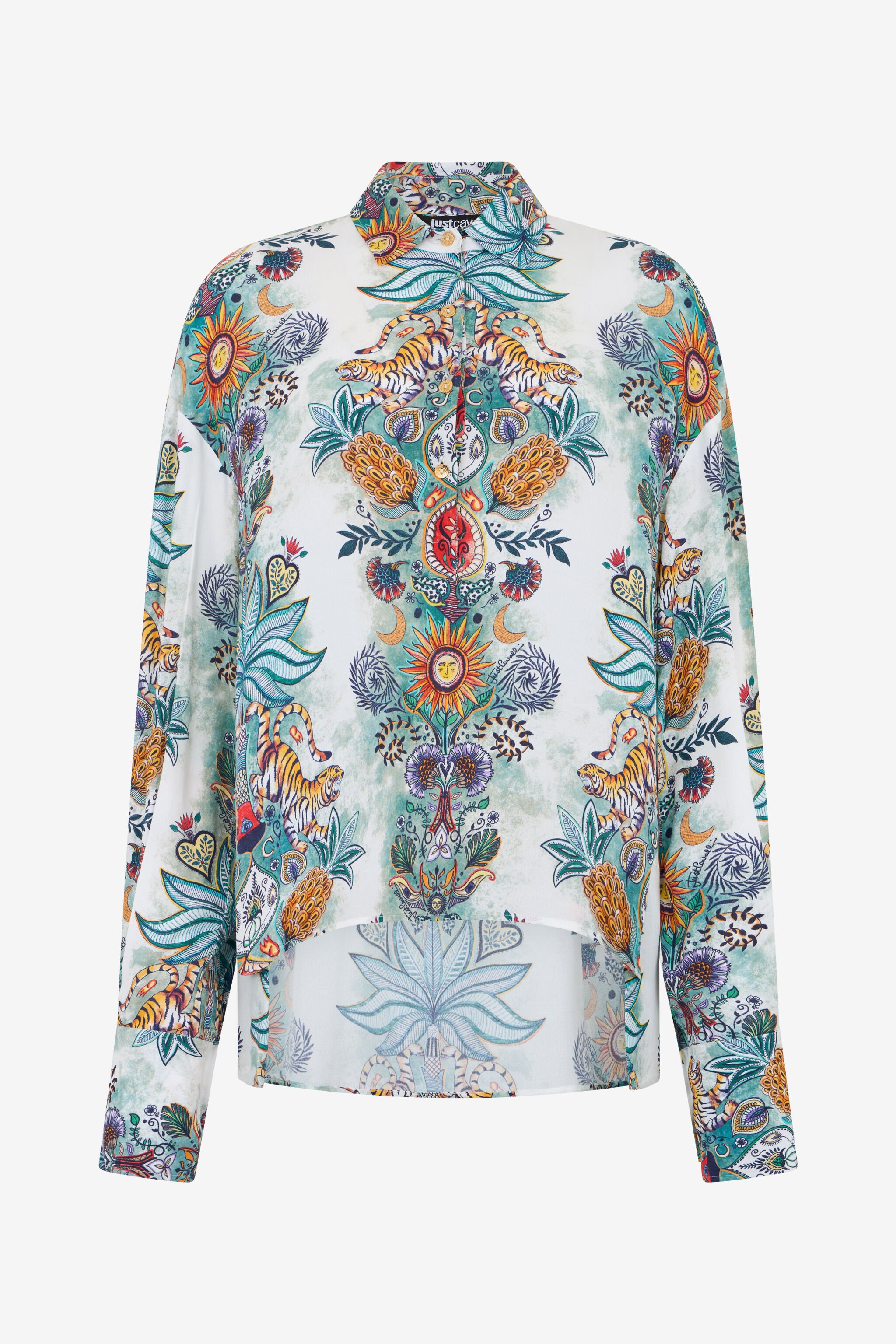 JC Tropical Garden Print Shirt TURCHESE CHIRO WFT257-WF655