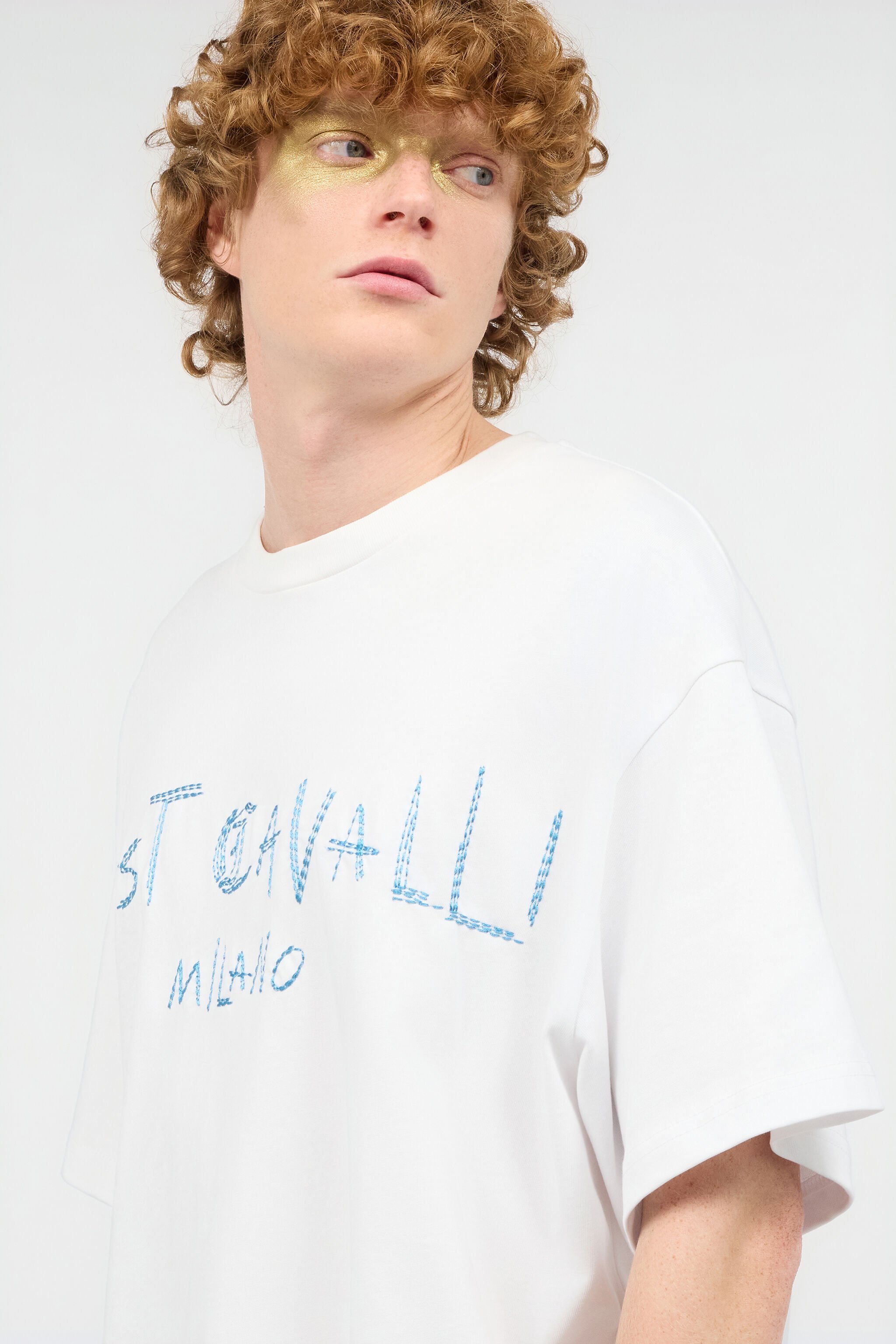 JC T-Shirt Mit Abgestepptem Logo Weiß UFT059-UF079