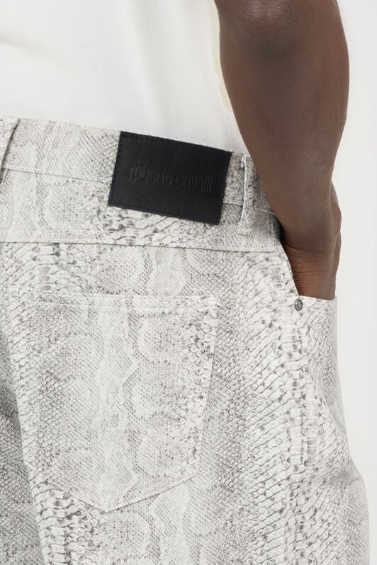 RC Shorts Vaqueros Con Estampado De Serpiente WHITE SOJ20H-DL008