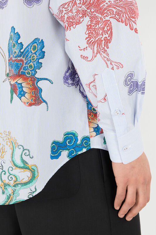 RC Shirt with Dragon, Flowers and Butterflies RC Shirt with Dragon, Flowers and Butterflies WHITE LIGHT BLUE VRT722-CH106