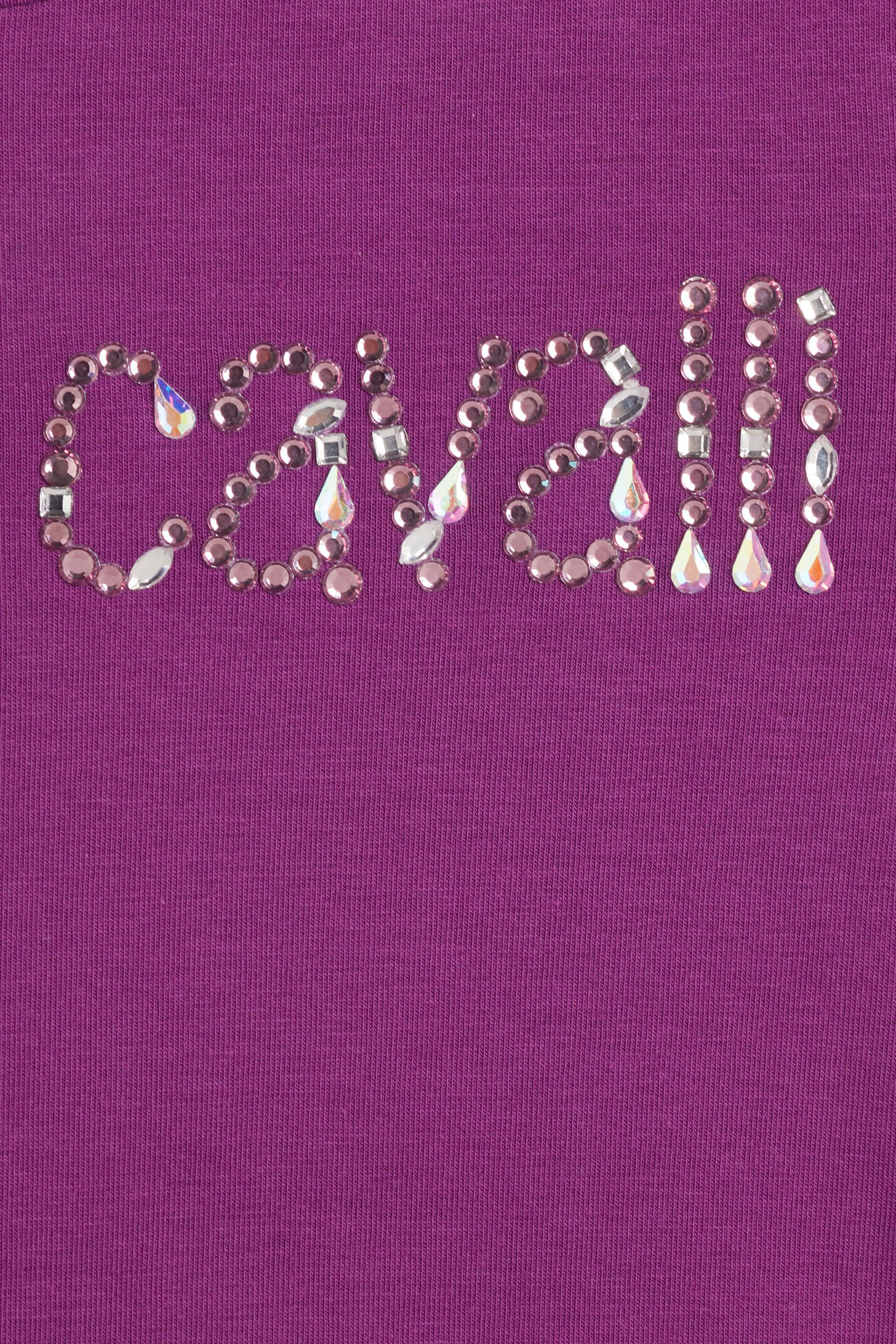 JU T-shirt con logo con cristalli VIOLET JJT611-JV025
