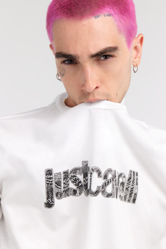 JC Just Cavalli Logo T-Shirt JC Just Cavalli Logo T-Shirt White RRT929-RR191