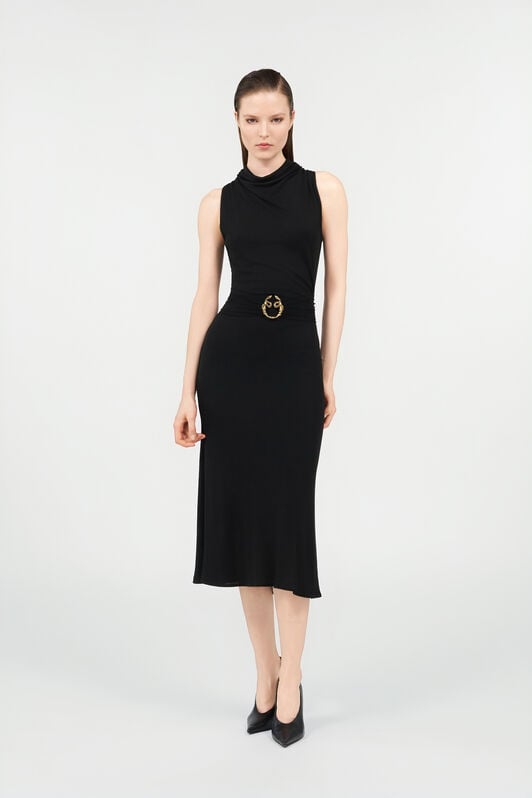 RC Midi Dress with Snake Detail RC Midi Dress with Snake Detail BLACK WKT122-JE034