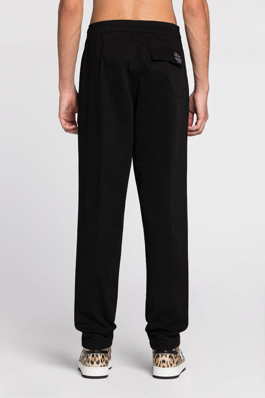 RC Logo-embroidered cotton trousers Black RRT262-FN061