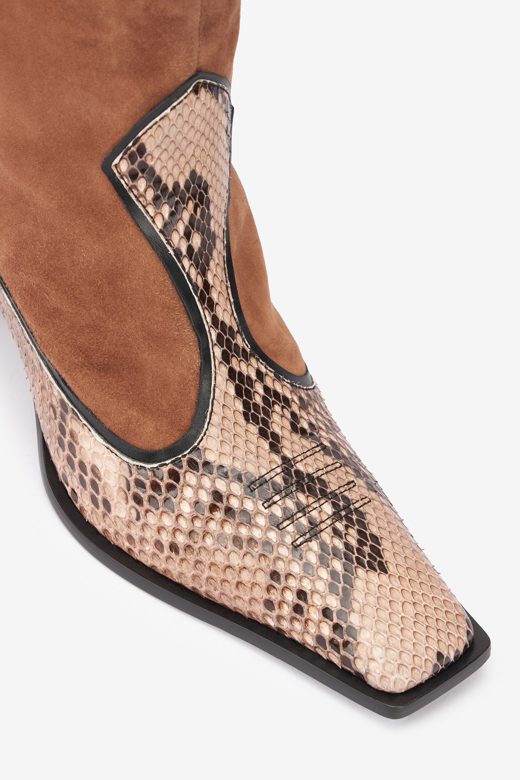 RC Bottes en daim et serpent Marron TKS005-UC756
