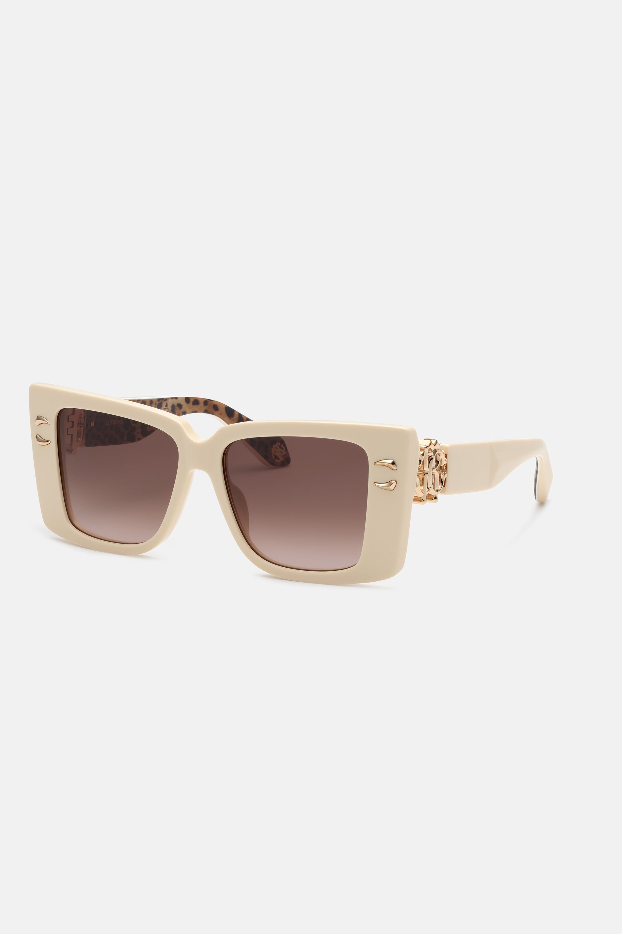 RC Sunglasses with wide rectangular front and fangs Light Brown ALD023-ID180