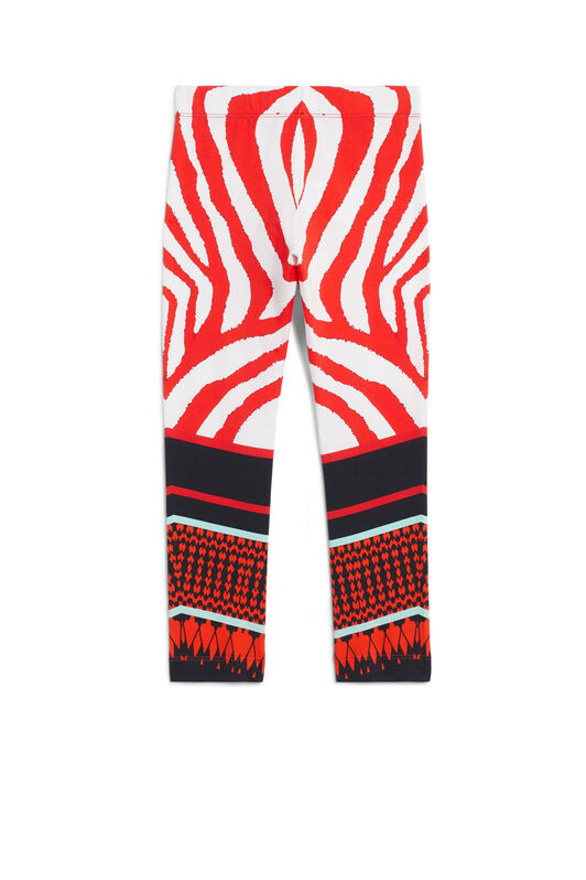 JU Zebra Foulard print leggings RED/MULTICOLOR IJT202-JMQ75