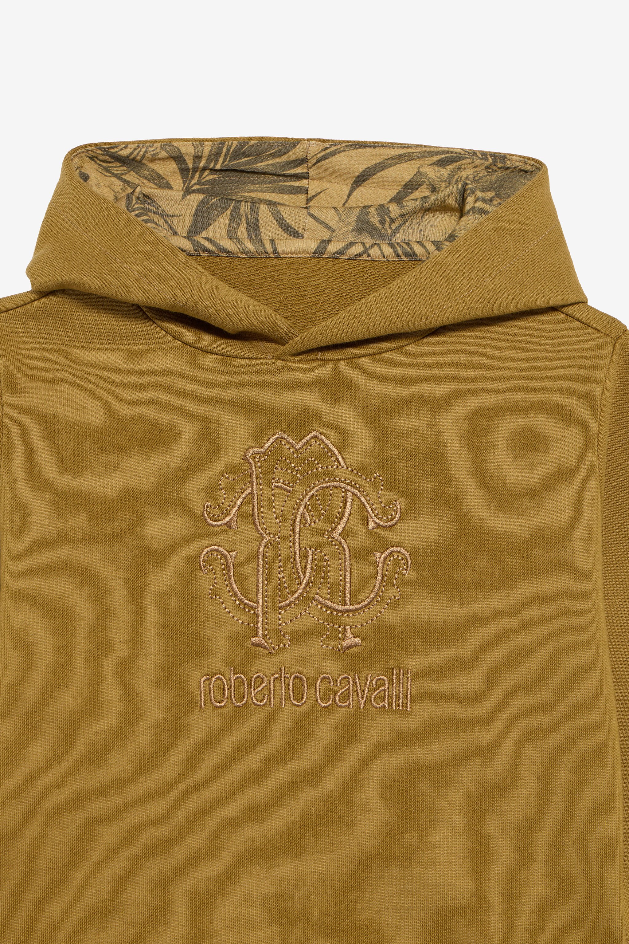 JU Ockerfarbener Kapuzenpullover mit Monogram RC KHAKY TJT676-CF050