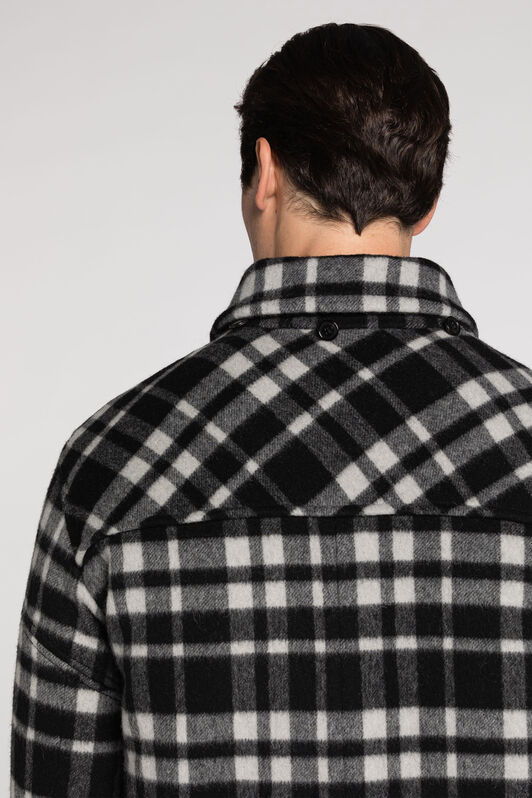 RC Plaid Duffle Coat Black/White RRT501-FY090