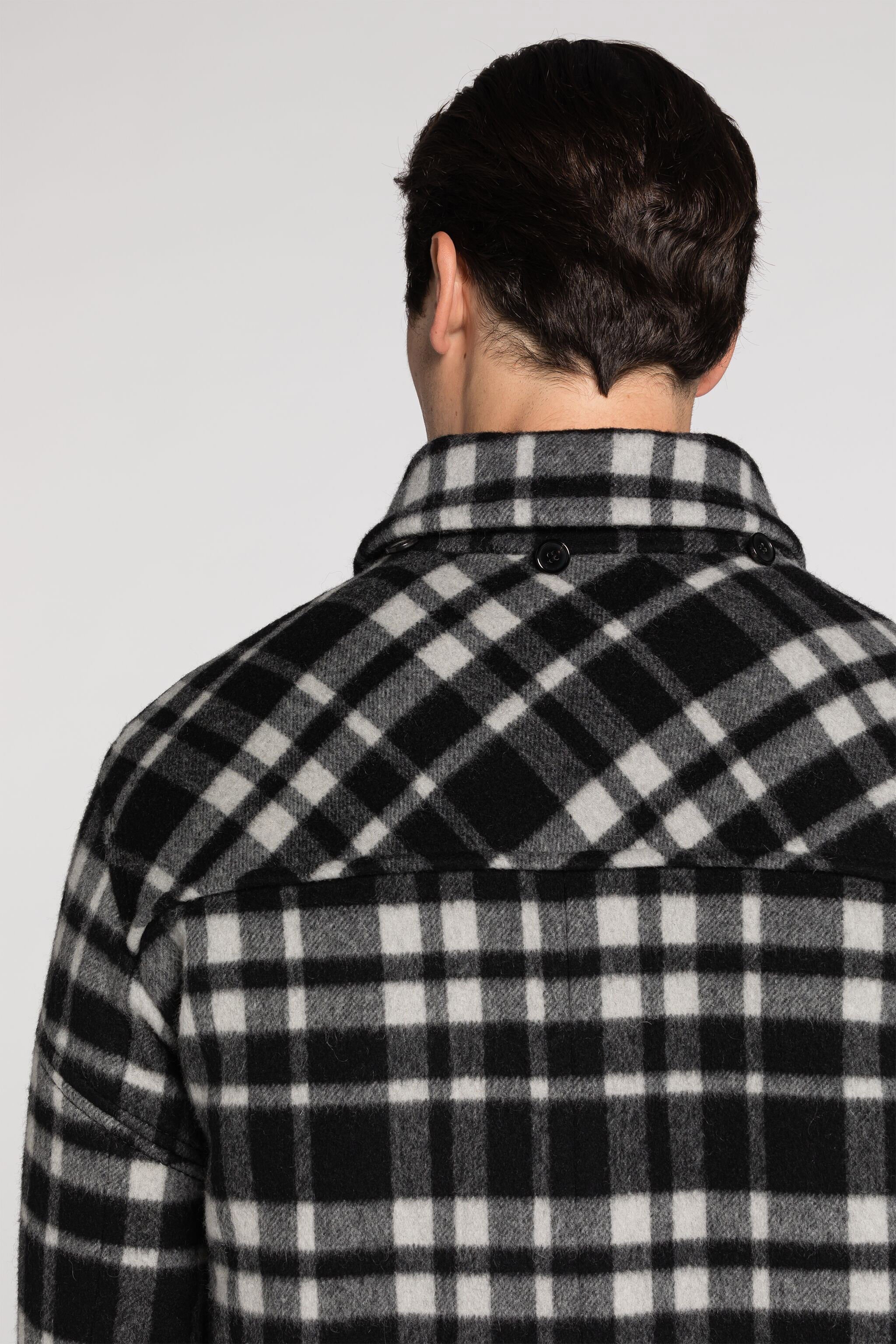 RC Plaid Duffle Coat Black/White RRT501-FY090