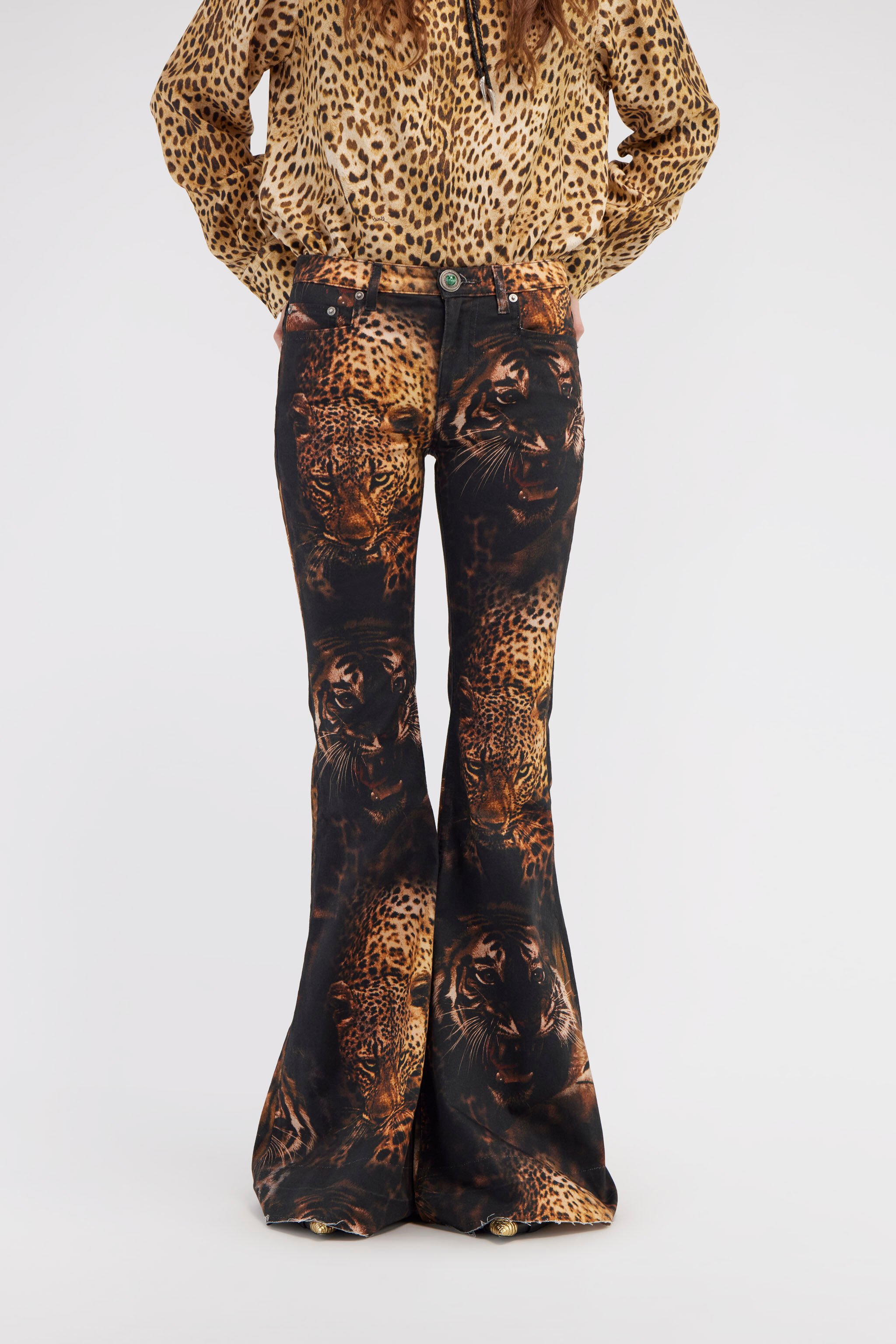 RC Jaguar print jeans Dark brown RWJ205-DAI14