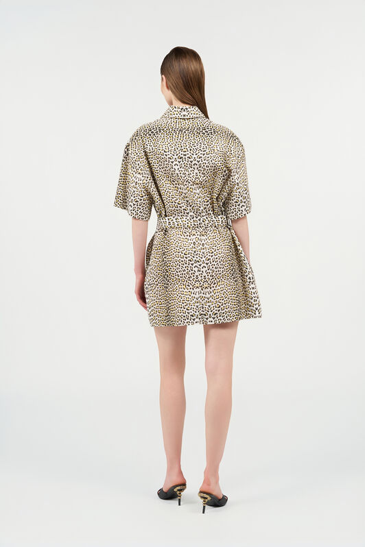 RC Pop Jaguar Print Mini Dress YELLOW/BLACK WQT126-OXR30