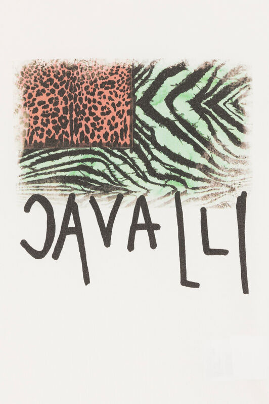 JU Animalier Patchwork-Print T-Shirt White OJT601-ISA2J