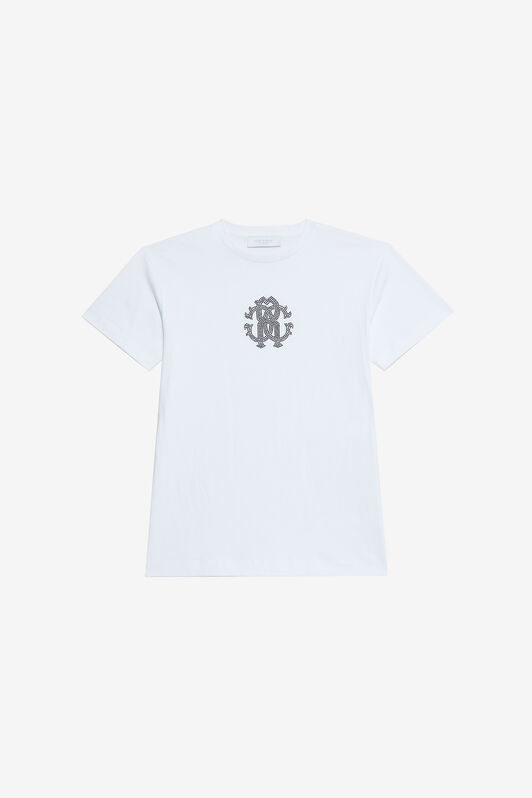 JU T-Shirt Bianco Ottico Con Monogram RC Di Strass JU T-Shirt Bianco Ottico Con Monogram RC Di Strass OPTICAL WHITE VJT10G-JD001