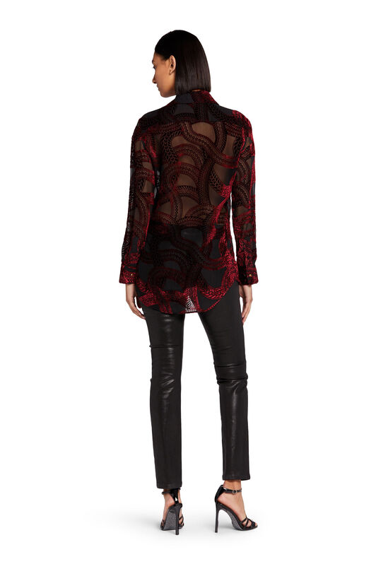 RC Snake Velvet-Devoré Shirt BURGUNDY/BLACK JQT705-VN284