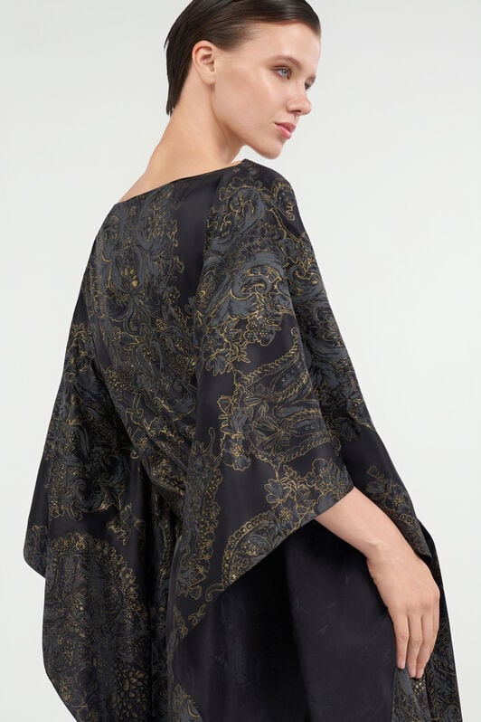 RC Ornamental Black Print Dress BLACK WKT180-SZR36