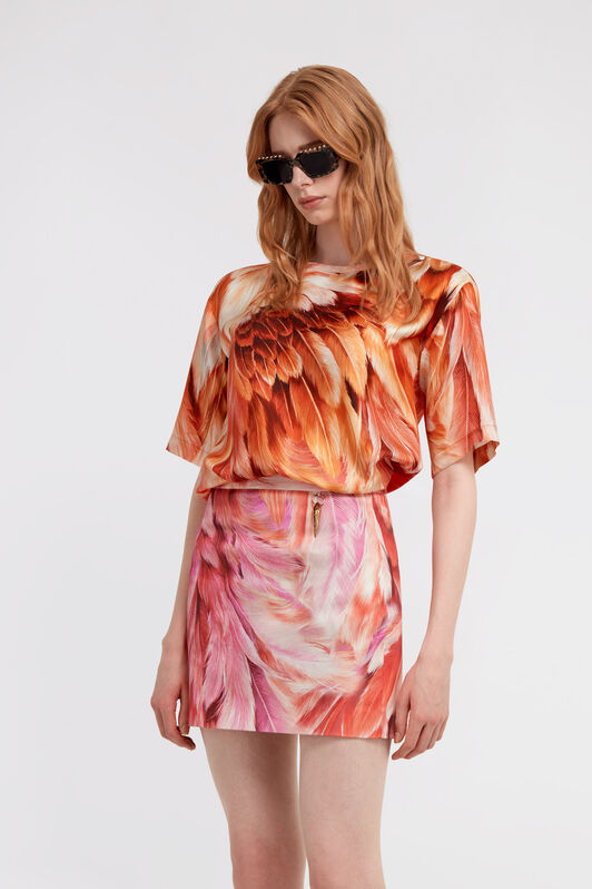 RC Plumage print t-shirt Orange SWT644-4QL71