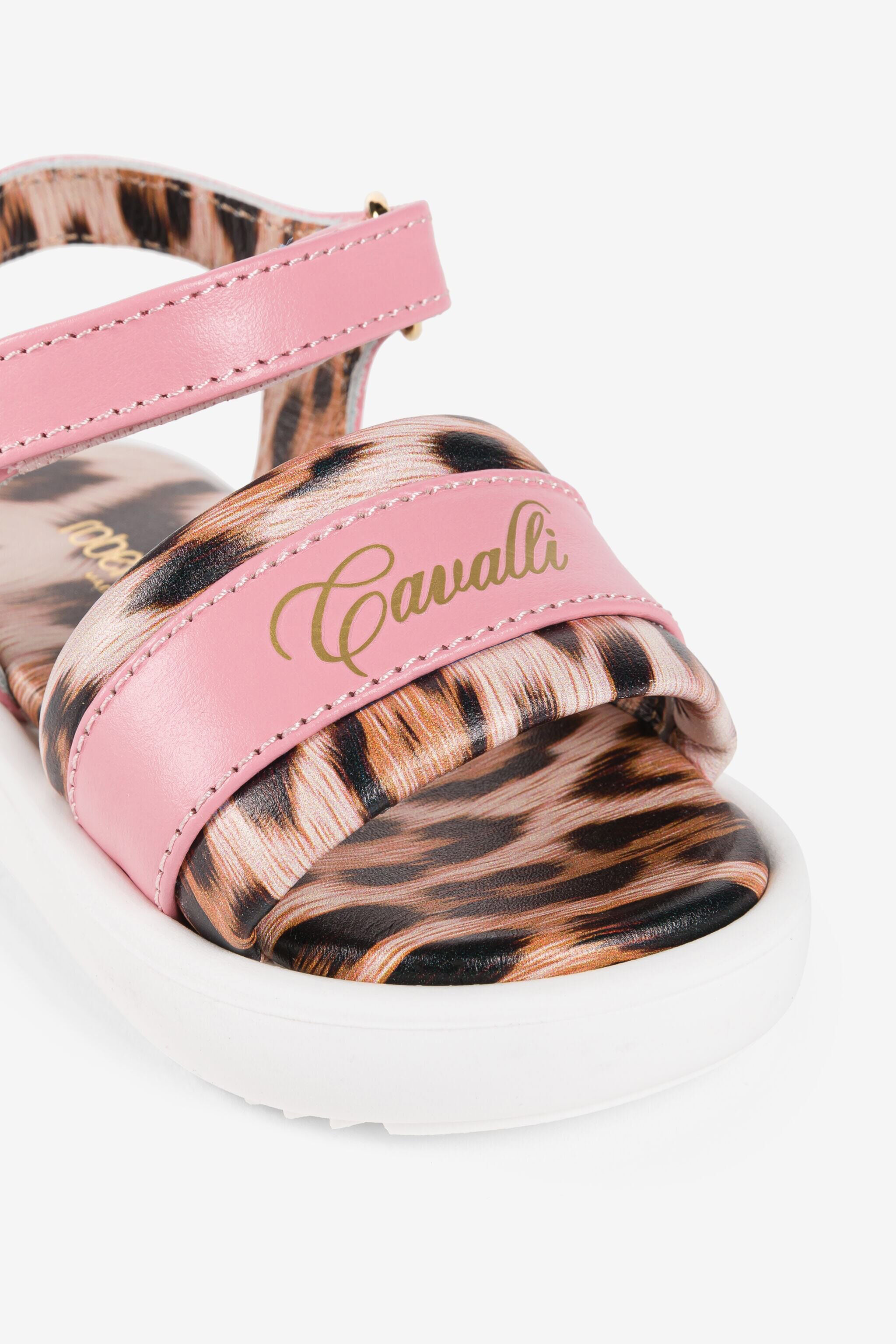 JU Sandalen mit Leoparden-Print und Logo Rosa Q61117-Q0020