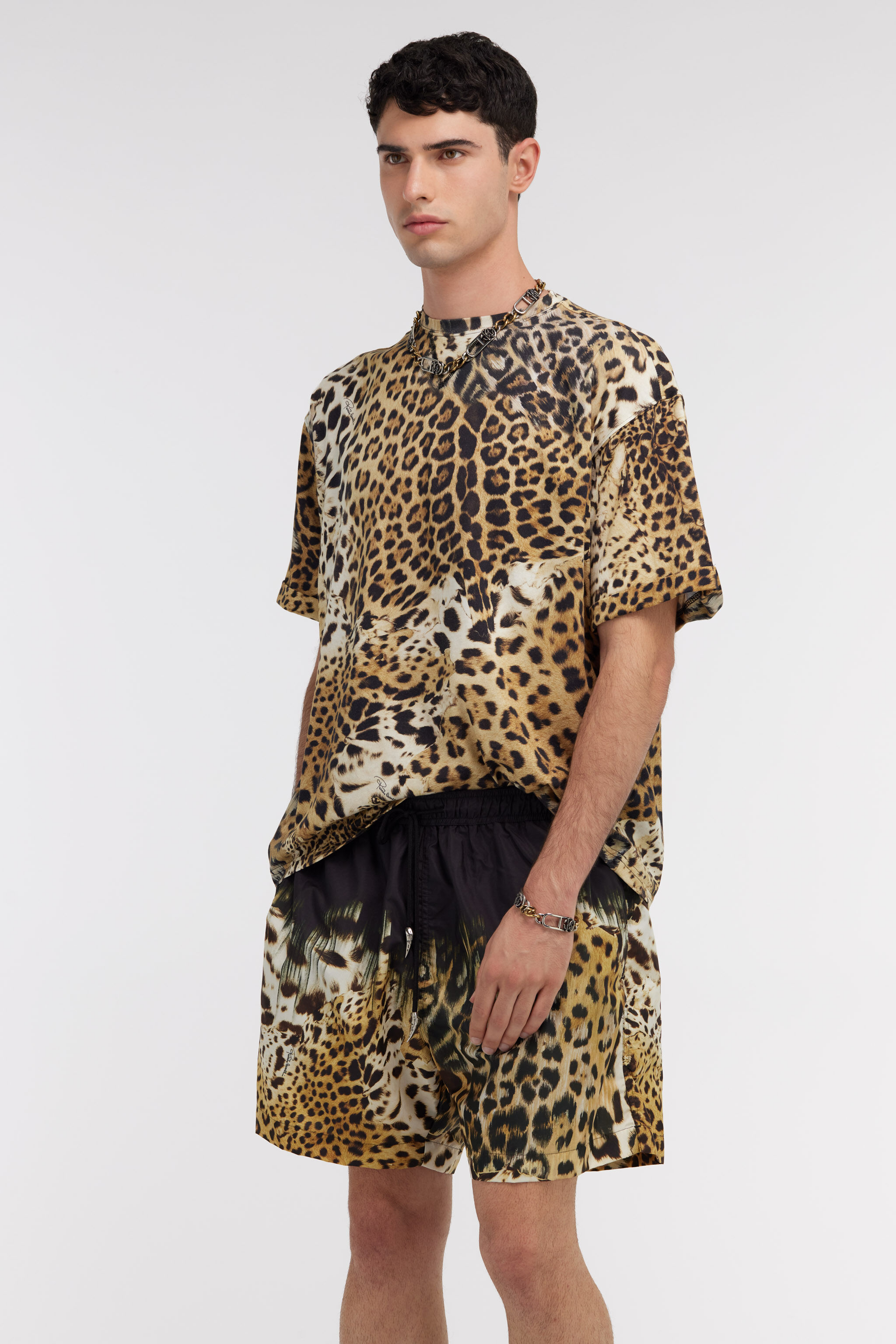 RC Shorts da bagno con stampa Jaguar Skin Marrone chiaro SYH00A-5RF76