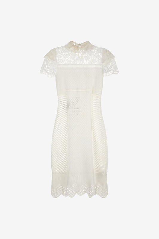 RC Knit dress White SKM160-MG011