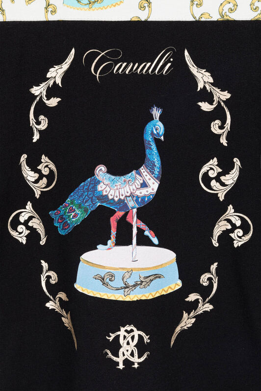 JU Chaqueta de algodón con capucha y estampado Filigree Negro RJT928-5OG86