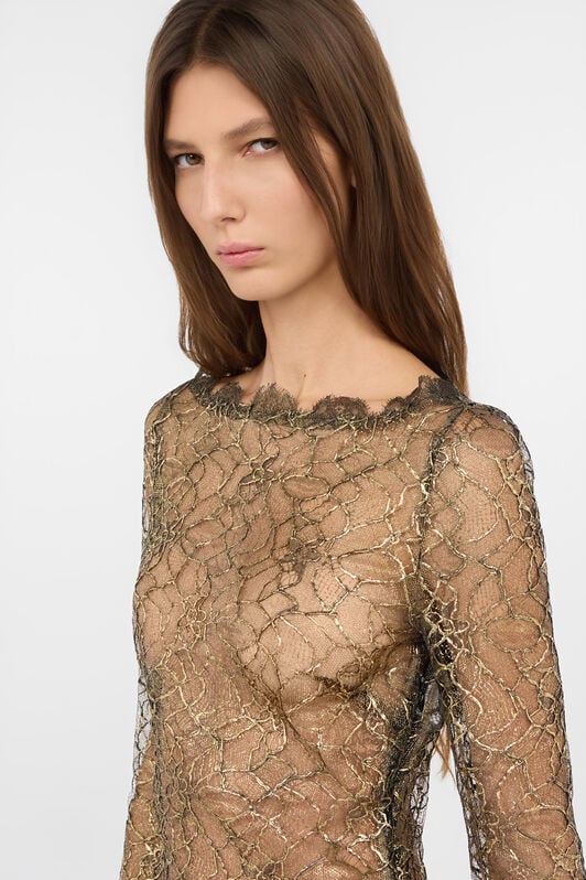 RC Mini-robe transparente noire et or avec broderies RC Mini-robe transparente noire et or avec broderies BLACK/GOLD WWT138-RP070