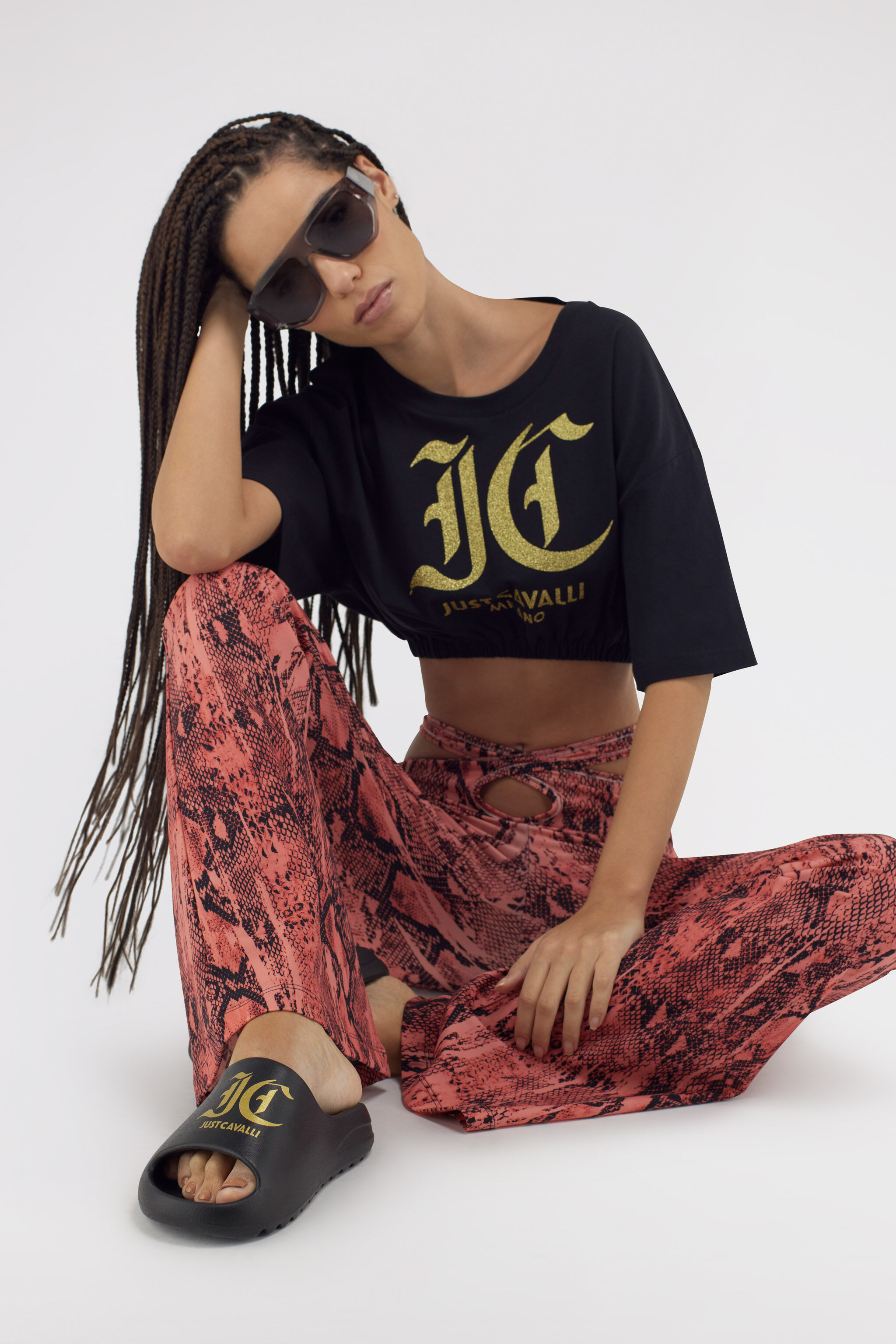 JC Just Cavalli trousers Fuchsia SFT023-SF862