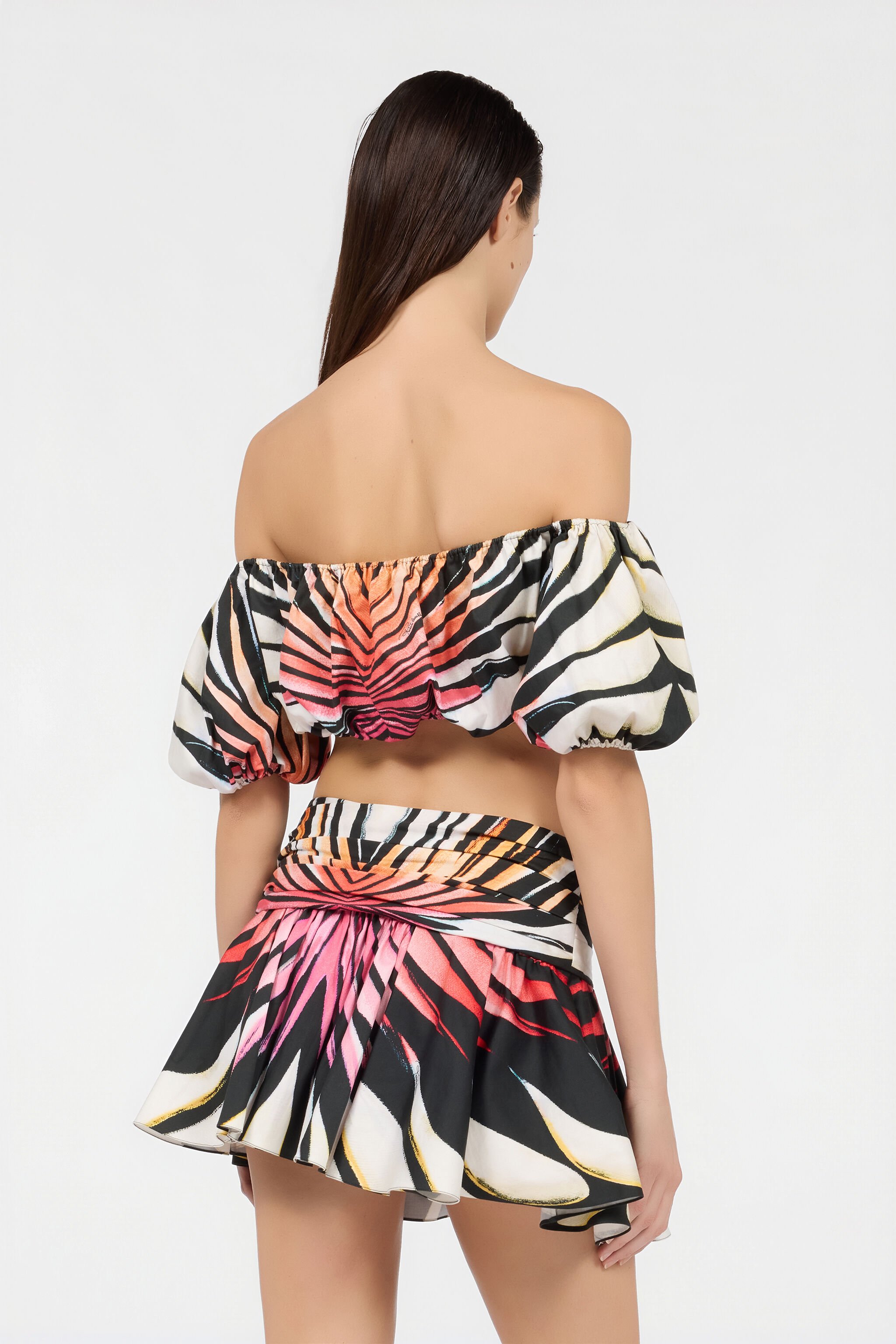 RC Top Crop Con Estampado Ray Of Paradise CORAL XKT615-3AM33