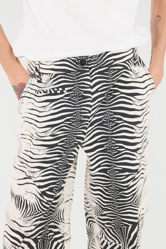RC Pantaloni In Cotone Stretch Stampa White Tigresse BIANCO/NERO UKT211-3AN49