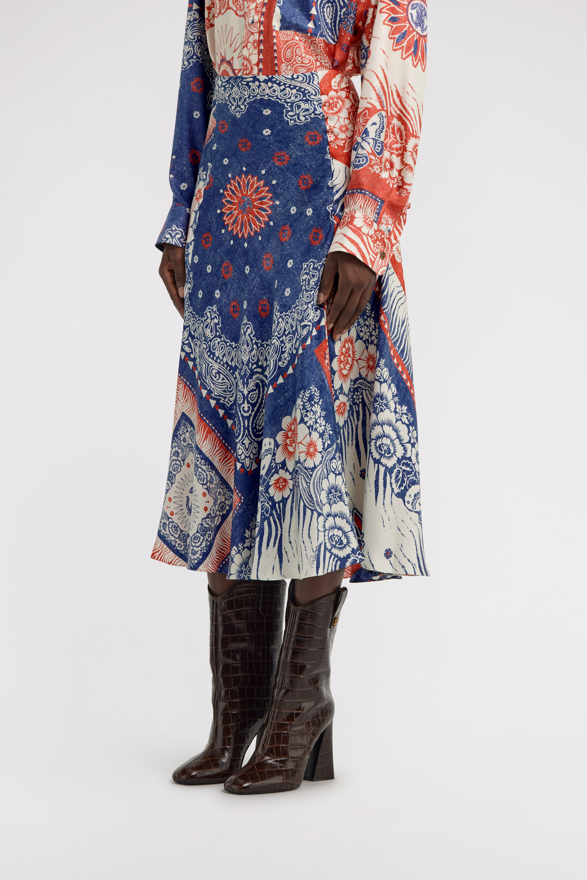 RC Bandana Print Skirt Blue TKT303-4QN05