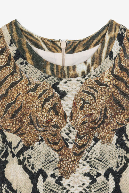 JU Python And Ocelot-Print Dress JU Python And Ocelot-Print Dress Light brown PJT119-4GE46