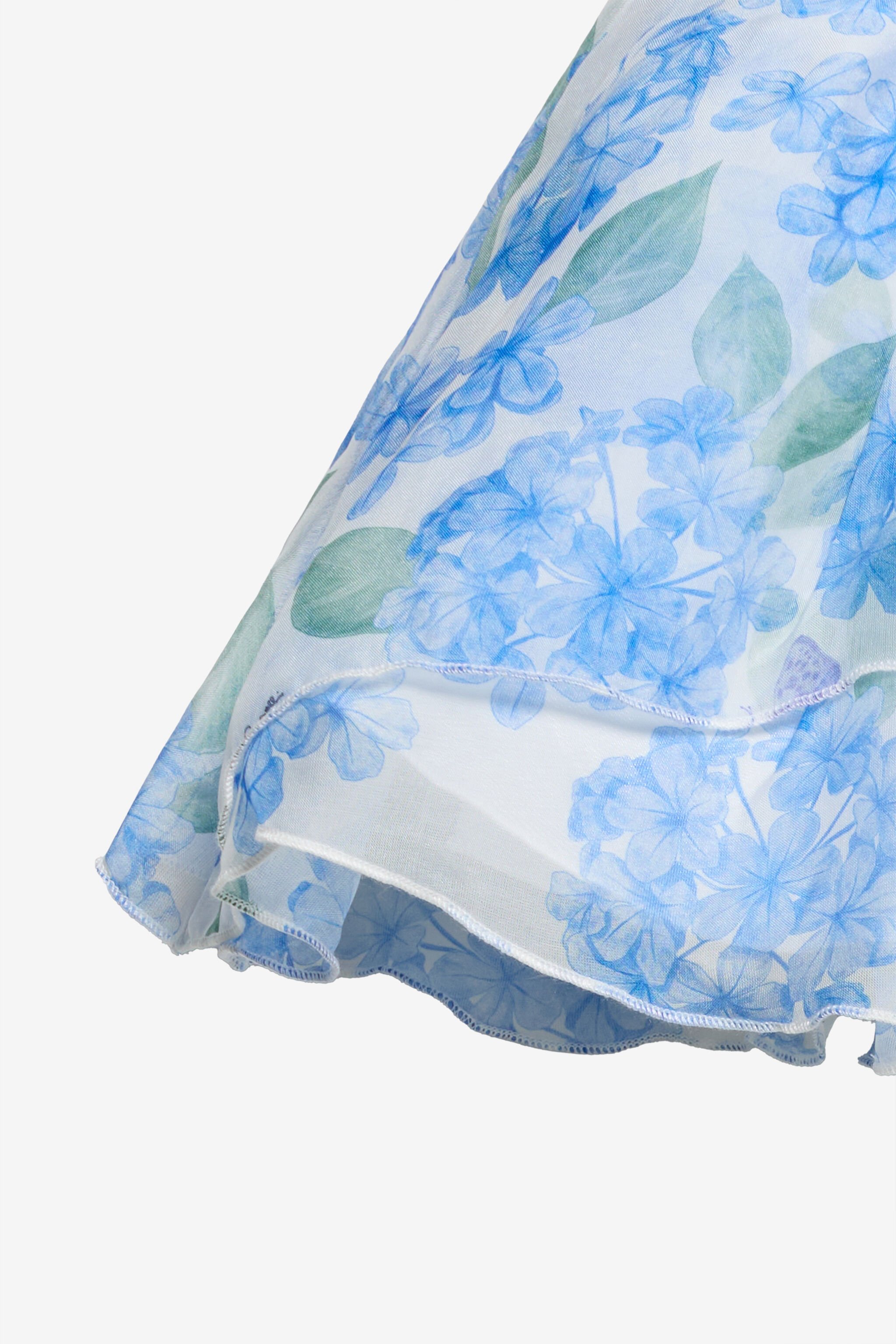 JU Plumago Print Silk Blend Skirt WHITE/BLUE WJT301-CTR13