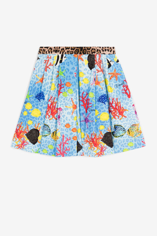 JU Sea-motif pleated skirt Light blue QJT311-7GG22