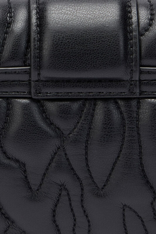 JC Crossbody Bag With Top-Stitching And Mirror Snake BLACK UFB028-UF397