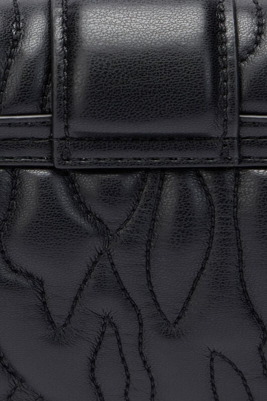 JC Crossbody Bag With Top-Stitching And Mirror Snake JC Crossbody Bag With Top-Stitching And Mirror Snake BLACK UFB028-UF397
