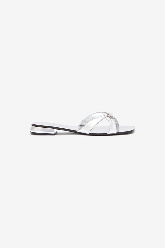 RC Low Sandals With Mirror Snake Monogram Silver UKS008-PZ048