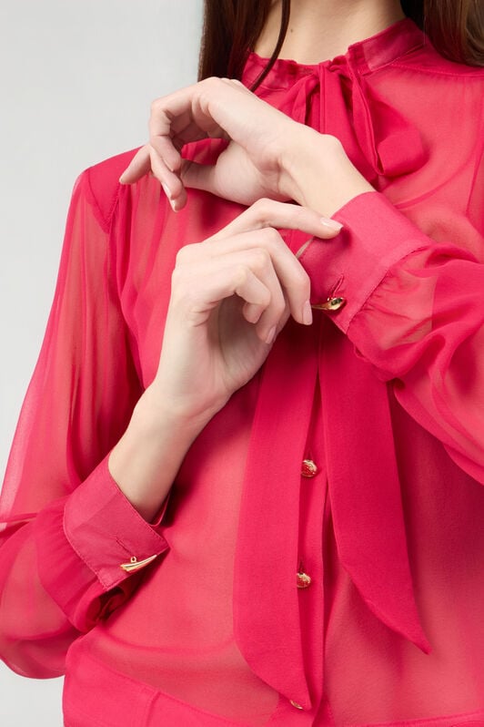 RC Fuchsia Tie-Neck Shirt CHERRY SOT70Y-SE005