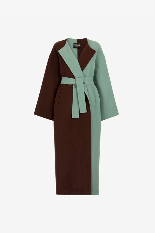 RC Cappotto in lana colour-block RC Cappotto in lana colour-block MARRONE/AZZURRINO RKT500-FE036