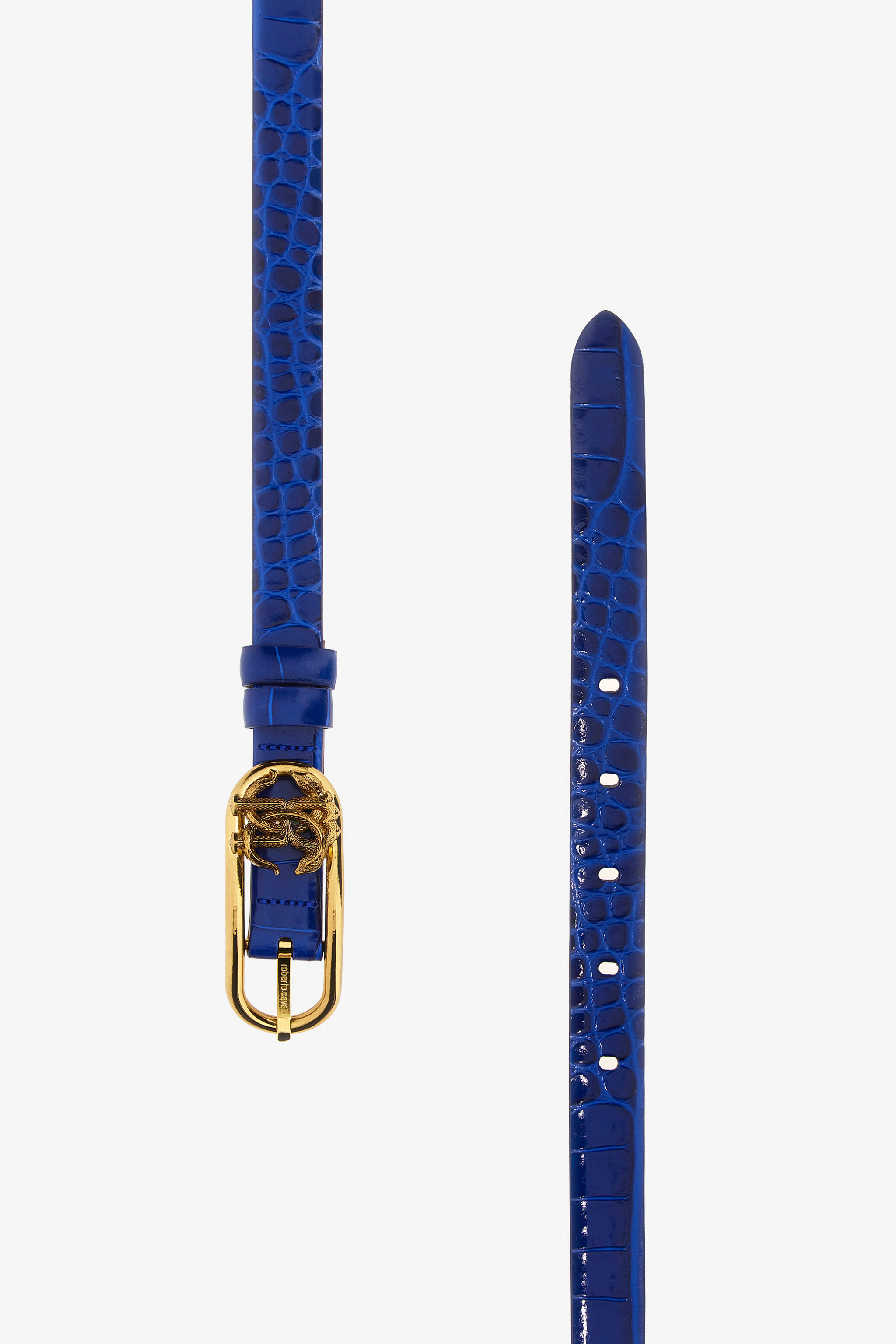 RC Leather belt with Monogram Mirror Snake Blau SKC005-PZ975