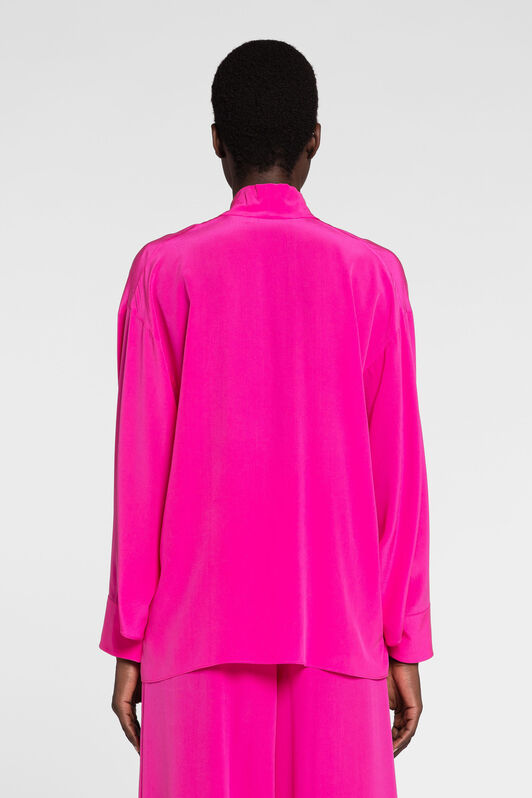 RC Tie-Neck Silk Top FUCHSIA OQT706-SY001