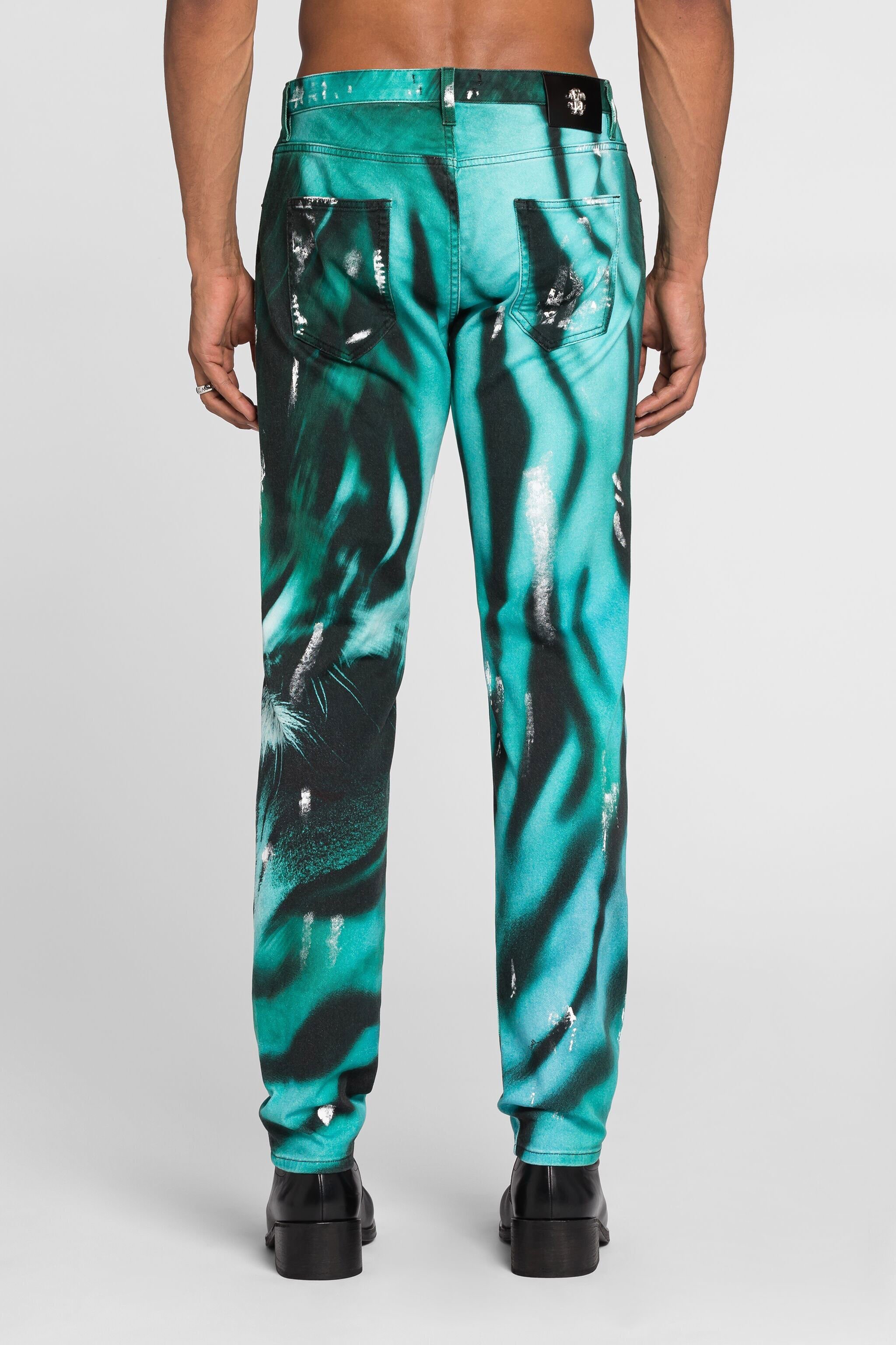 RC Tiger-Print Skinny Jeans Light blue PRJ256-DAE41