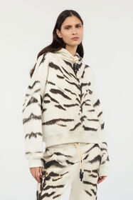 RC Felpa da donna con stampa Tigresse Bianca OGAT X Roberto Cavalli Nero/Bianco UQT66A-2GA39
