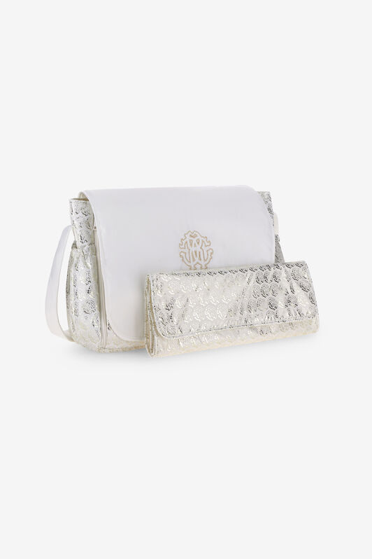 JU Changing Bag With Shimmering RC Monogram JU Changing Bag With Shimmering RC Monogram Platinum Gold SJT835-5RI70
