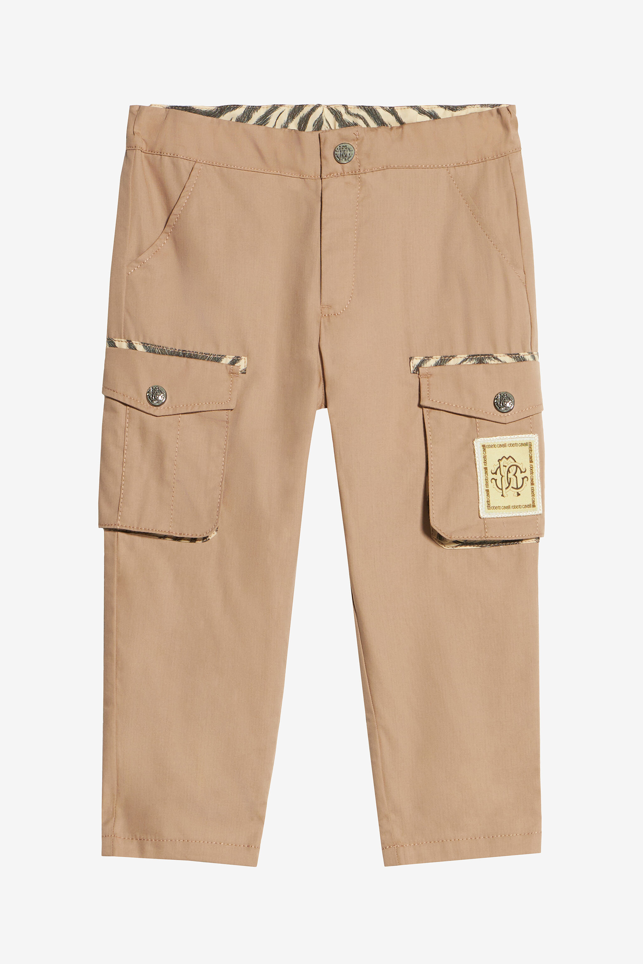 JU Pantalones Con Parche Logotipo BEIGE UJT215-CH008